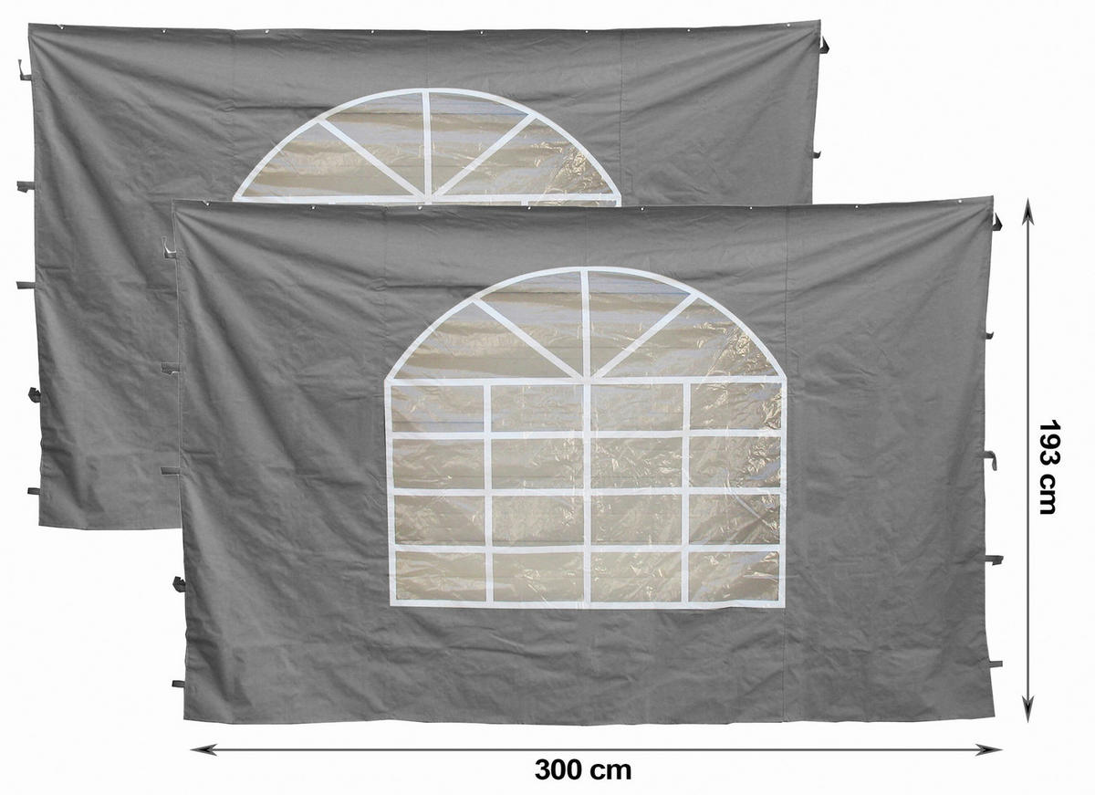 Grasekamp Seitenteile für Pavillon Sahara grau Kunststoff B/H: ca. 300x193 cm Sahara - grau (300,00/193,00cm) - Grasekamp