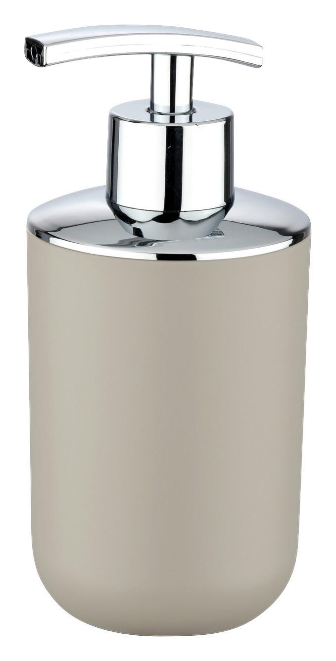 Seifenspender taupe silber Kunststoff B/H/L/D: ca. 7,3x16x7,3x7 cm Seifenspender_Brasil taupe - taupe/silber (7,30/7,30/16,00cm) - Wenko