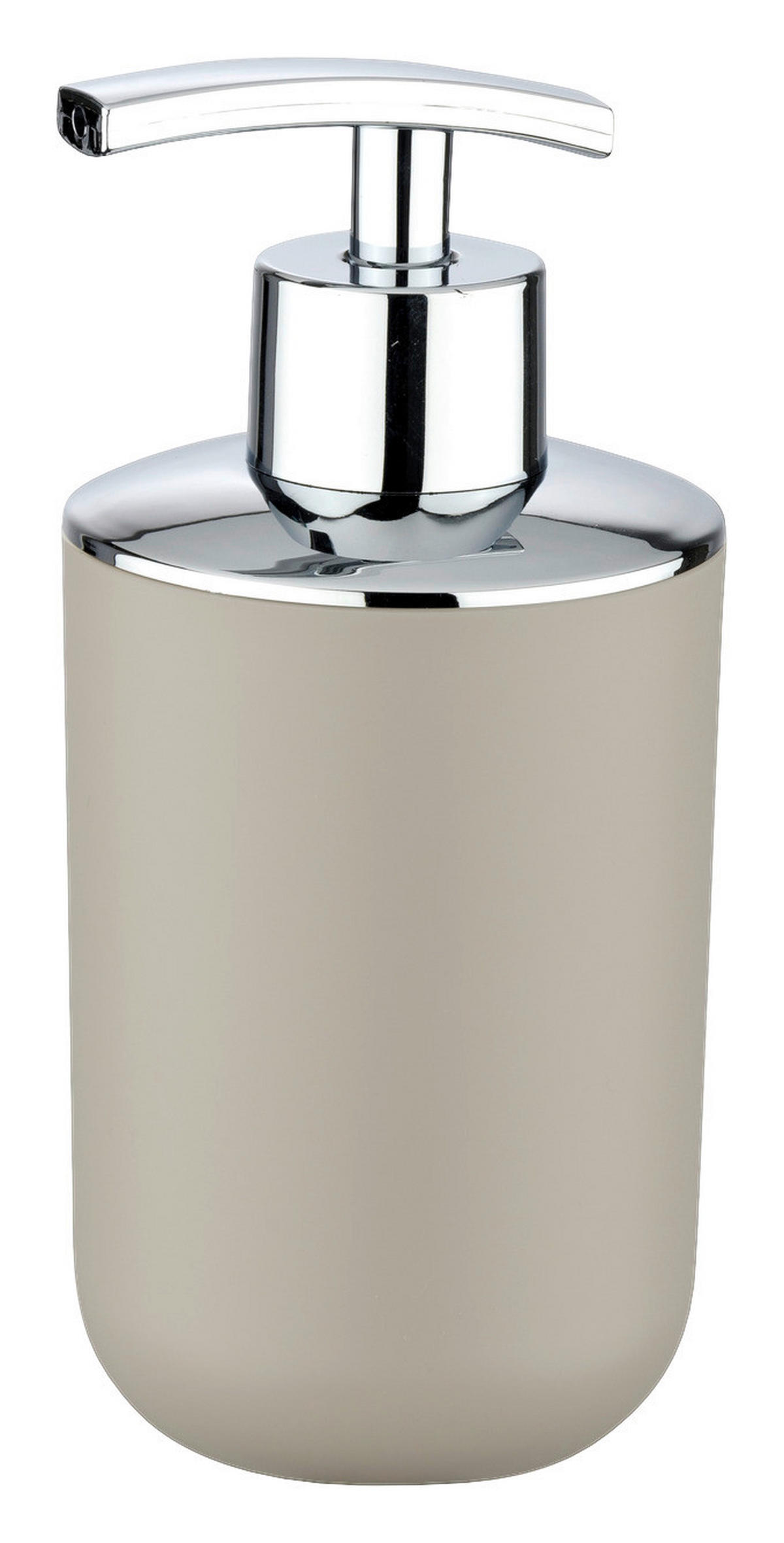 Seifenspender taupe silber Kunststoff B/H/L/D: ca. 7,3x16x7,3x7 cm Seifenspender_Brasil taupe - taupe/silber (7,30/7,30/16,00cm) - WENKO