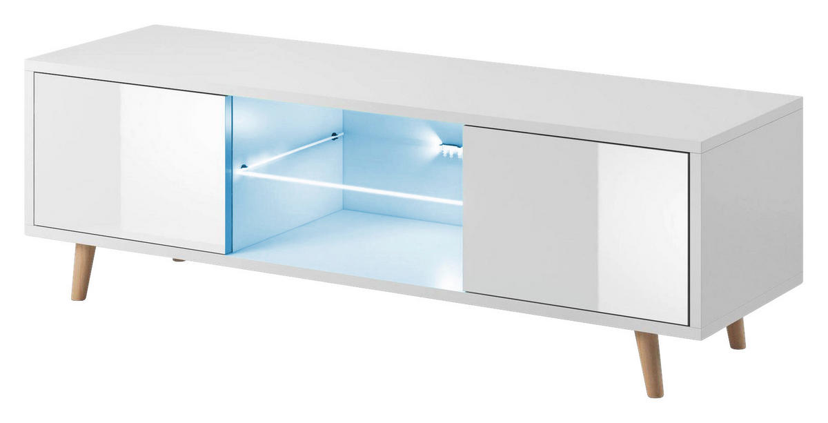 TV-Board Sweden weiß matt weiß Hochglanz B/H/T: ca. 140x45x42 cm Sweden - weiß (140,00/45,00/42,00cm) - WIPMEB