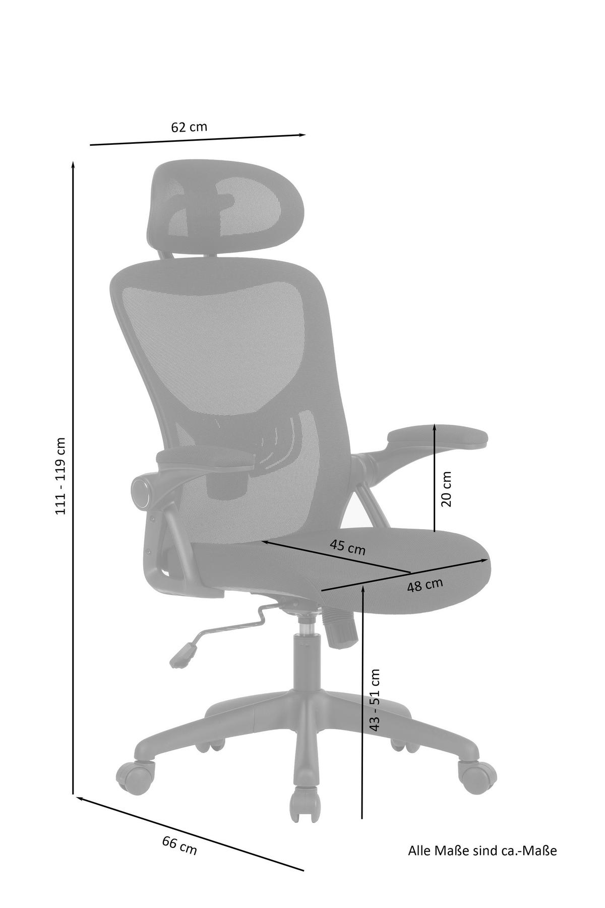 Chefsessel FLEX schwarz schwarz schwarz Webstoff Netzstoff Kunststoff FLEX - schwarz - byLIVING