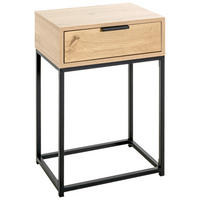 Beistelltisch  Eiche hell Nachbildung schwarz B/H/T: ca. 40x60x28 cm Malmö_Beistelltisch 52483 - Eiche/schwarz (40,00/60,00/28,00cm)