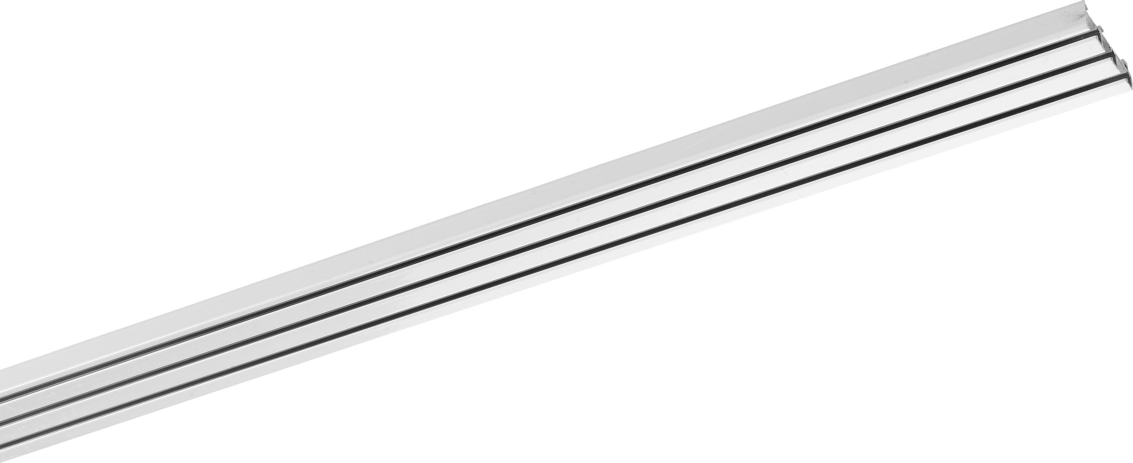 Gardinenschiene smart weiß Metall L: ca. 160 cm 3.0 Läufe smart - weiß (160,00cm) - ondeco