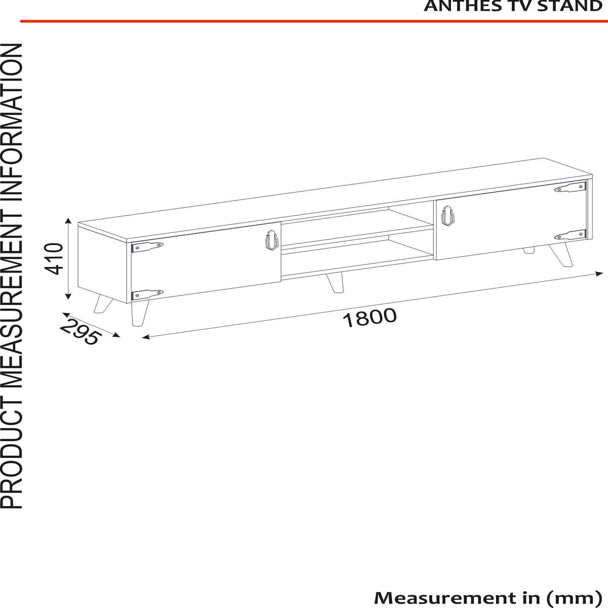 TV-Lowboard Anthes walnuss Nachbildung B/H/T: ca. 180x41x30 cm Anthes - walnuss (180,00/41,00/30,00cm) - moebel17