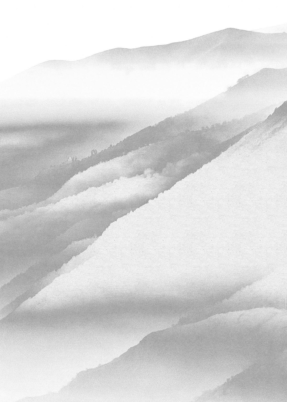 Komar Fototapete White Noise Mountain B/L: ca. 200x280 cm White Noise Mountain - (200,00/280,00cm) - Komar