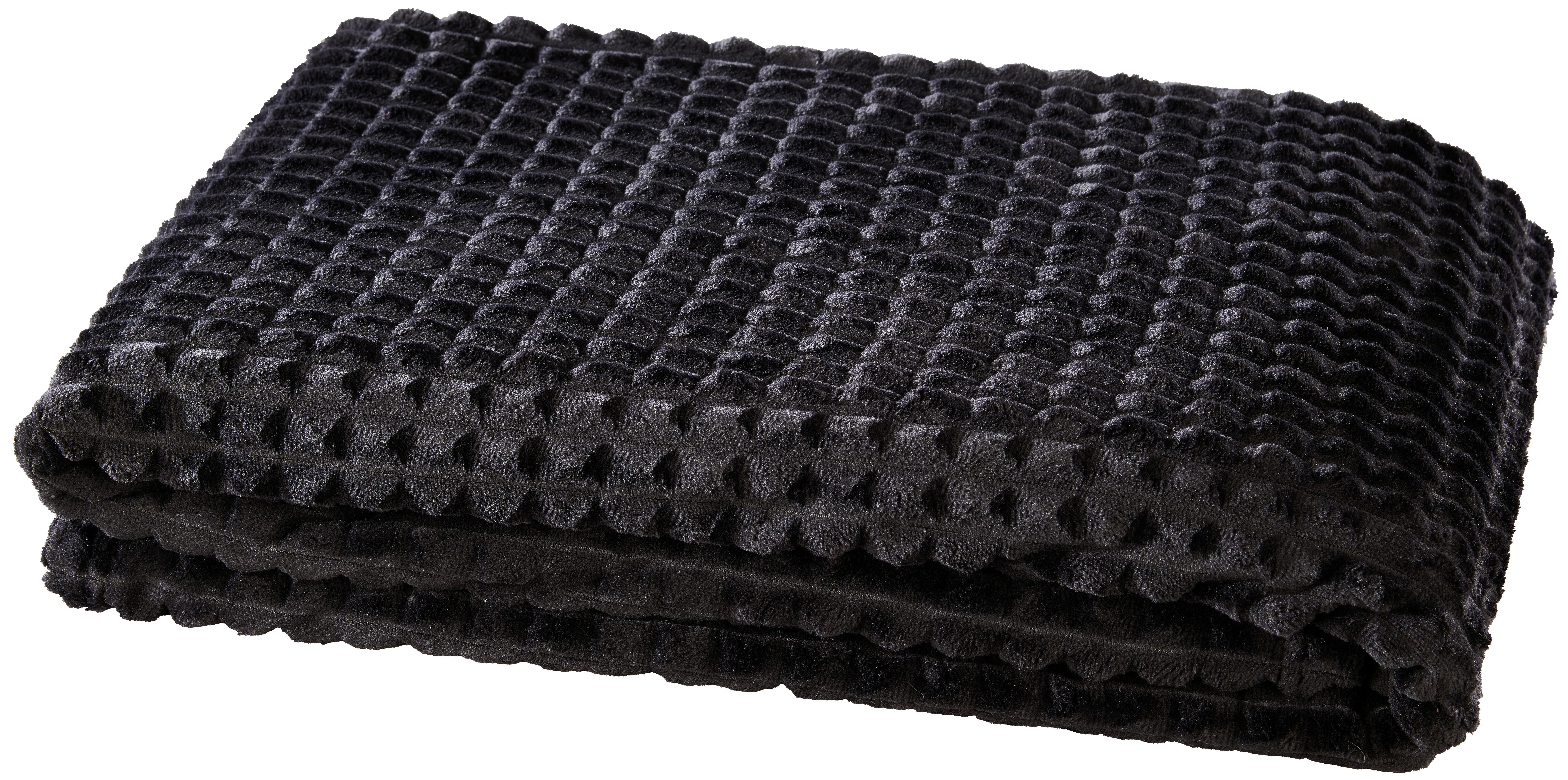 Flanelldecke Flanell Flanelldecke_Checks 140x190cm schw. - schwarz (140,00/190,00cm)