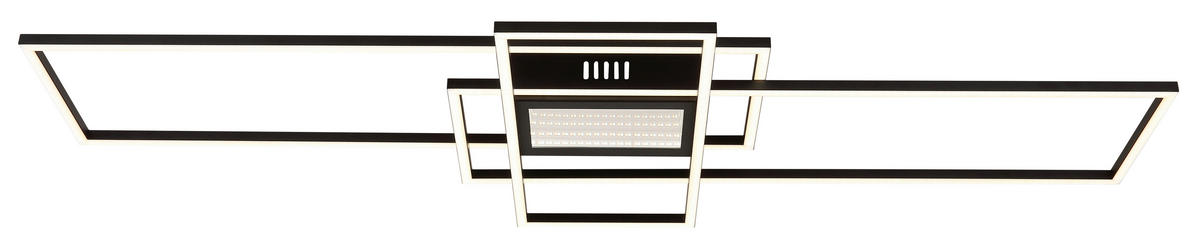 GLOBO LED-Deckenleuchte schwarz Metall Aluminium B/H/L: ca. 42x6,8x110,8 cm 1 Brennstellen SAUNDERS - schwarz (110,80/42,00/6,80cm) - GLOBO