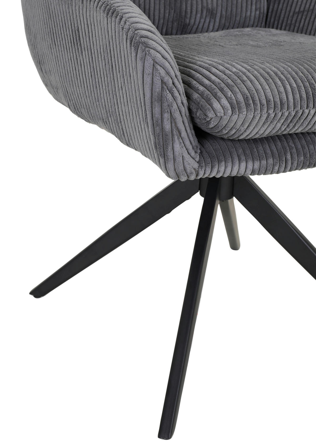 Drehstuhl Olmo anthrazit Kord B/H/T: ca. 60x89x69 cm Olmo - schwarz/anthrazit (60,00/89,00/69,00cm)