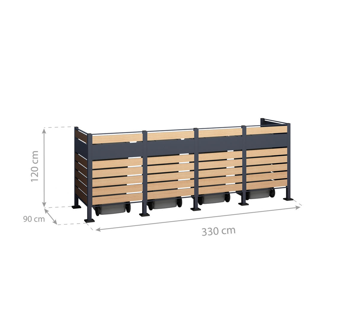 Westmann MülltonnenverkleidungBox Planum Box Planum - natur (90,00/330,00/120,00cm) - Westmann