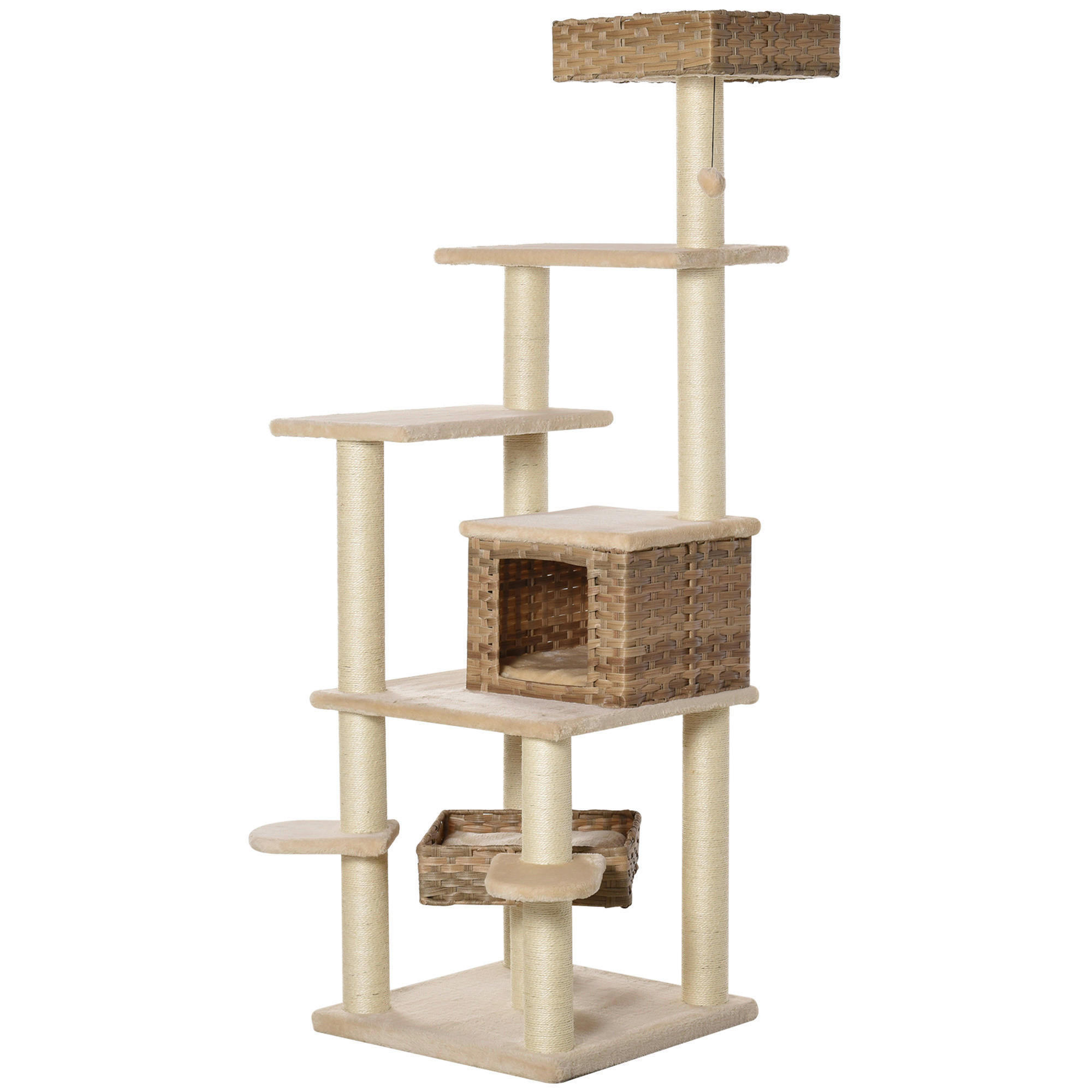 PawHut Kratzbaum Kratzbaum - (55,00/55,00/174,00cm) - PawHut