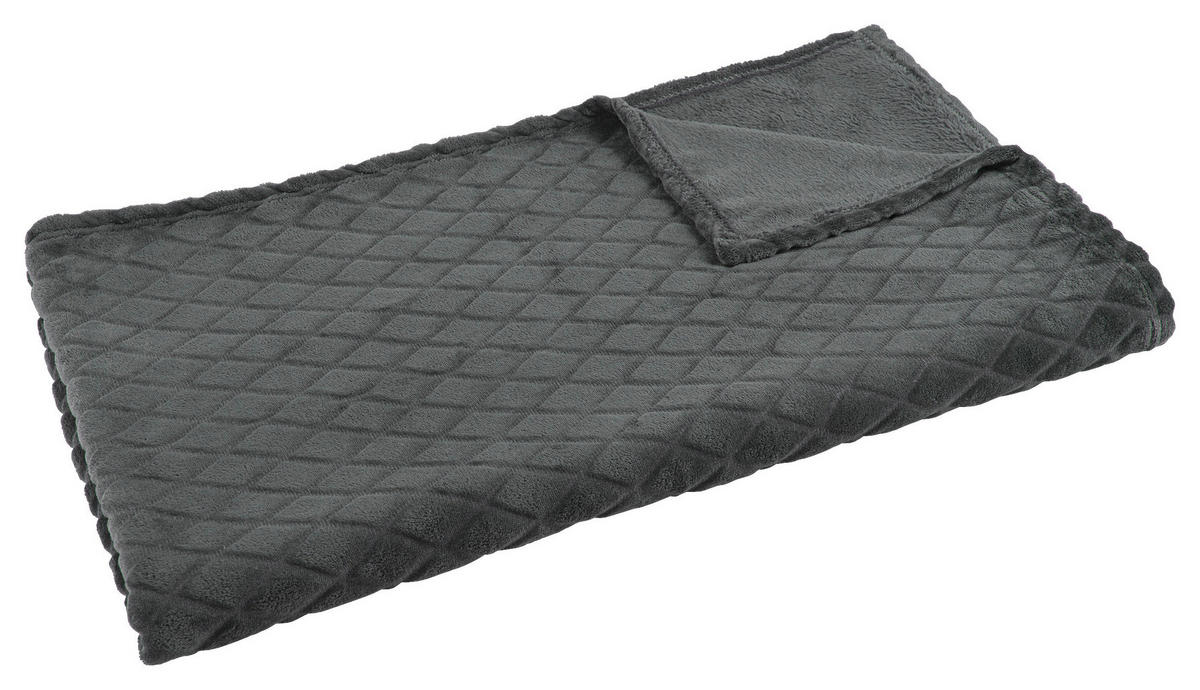 Flanelldecke Flanelldecke_Karo 140x180 anthrazit - anthrazit (140,00/180,00cm)