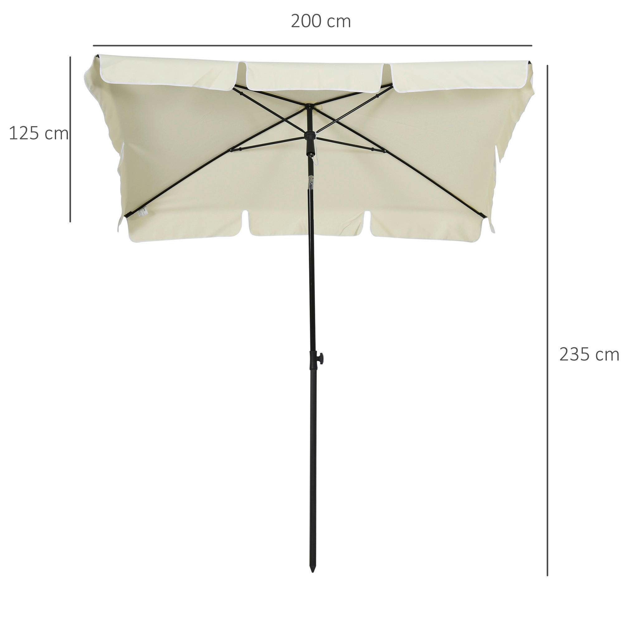 Outsunny Gartenschirm beige Aluminium B/...