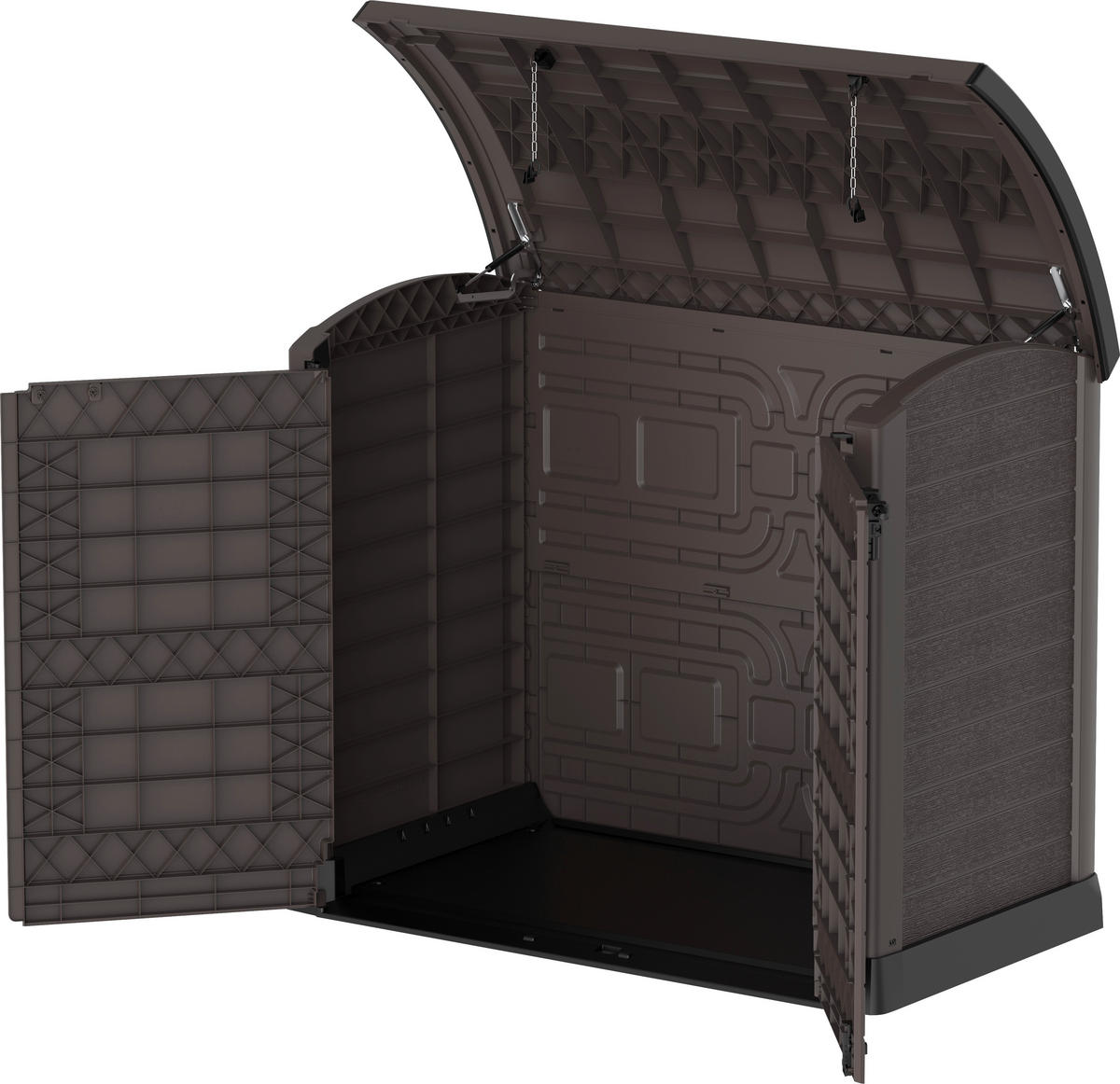 VCM Mülltonnenbox 2er StoreAway braun Kunststoff B/H/L: ca. 145x125x83 cm StoreAway - braun (83,00/145,00/125,00cm) - VCM