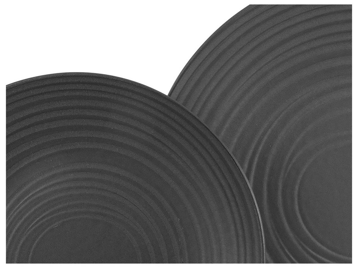 CreaTable Kombiservice Lava Stone schwarz Steinzeug 24 tlg. Lava Stone - schwarz - CreaTable
