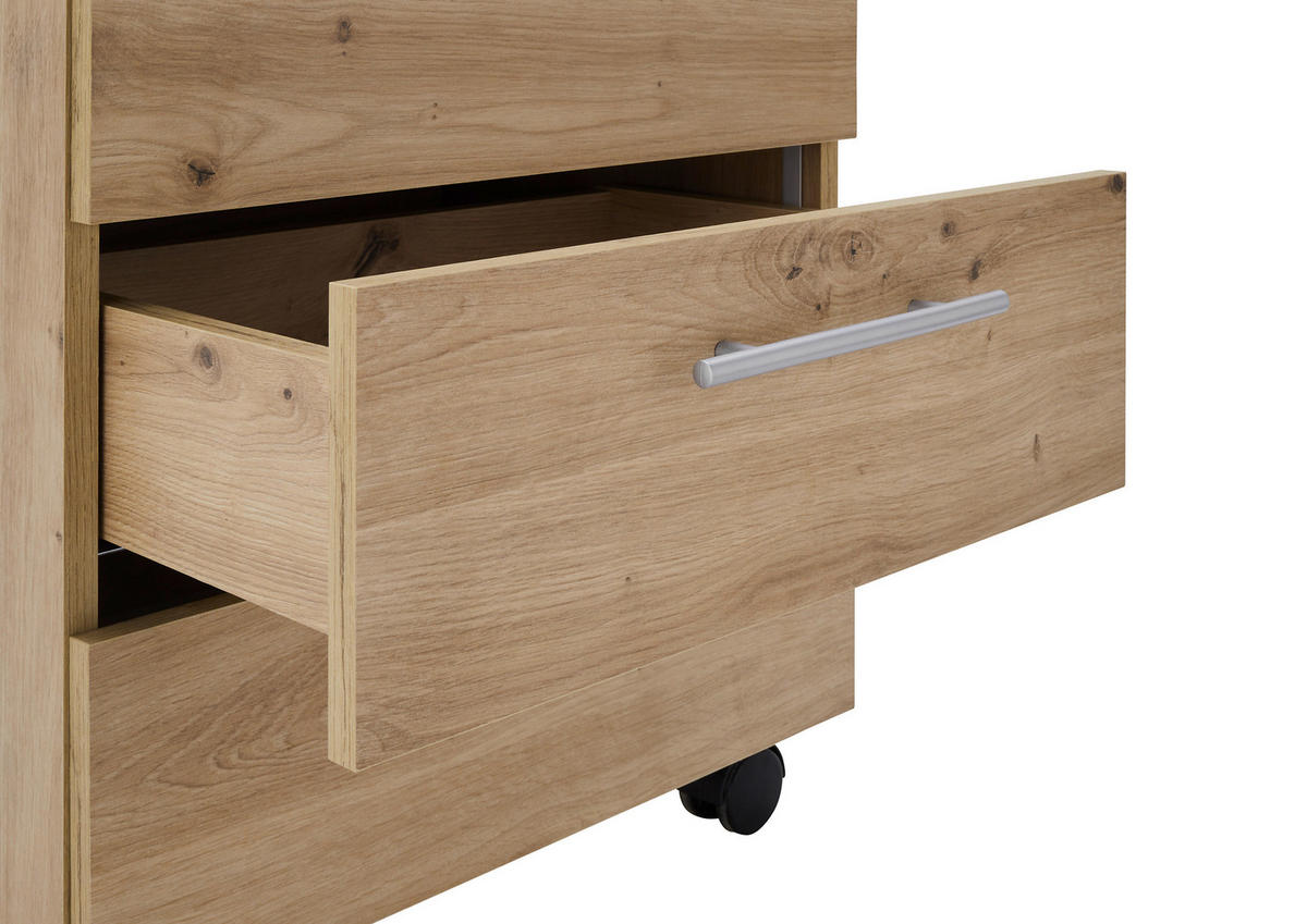 Rollcontainer Ben Eiche Artisan Nachbildung B/H/T: ca. 40x56x39 cm Ben - Eiche (40,00/56,00/39,00cm)
