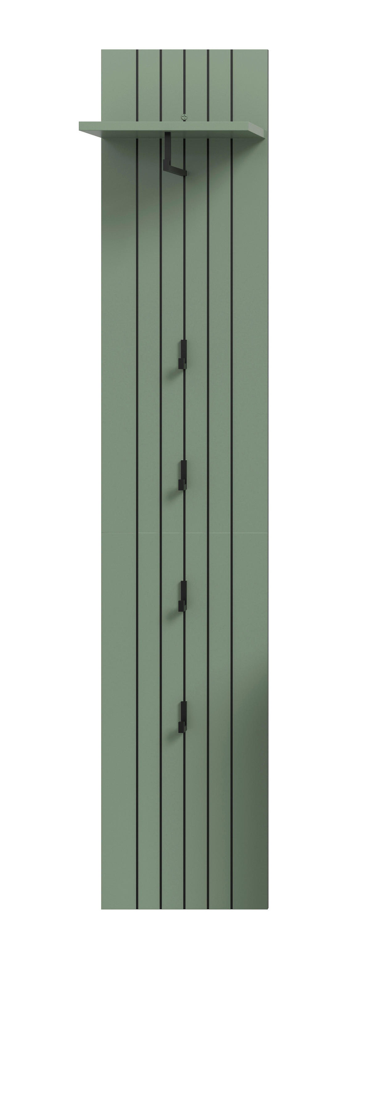 Garderobenpaneel STATION grün B/H/T: ca. 31x160x27 cm STATION - grün (31,00/160,00/27,00cm) - xonox.home