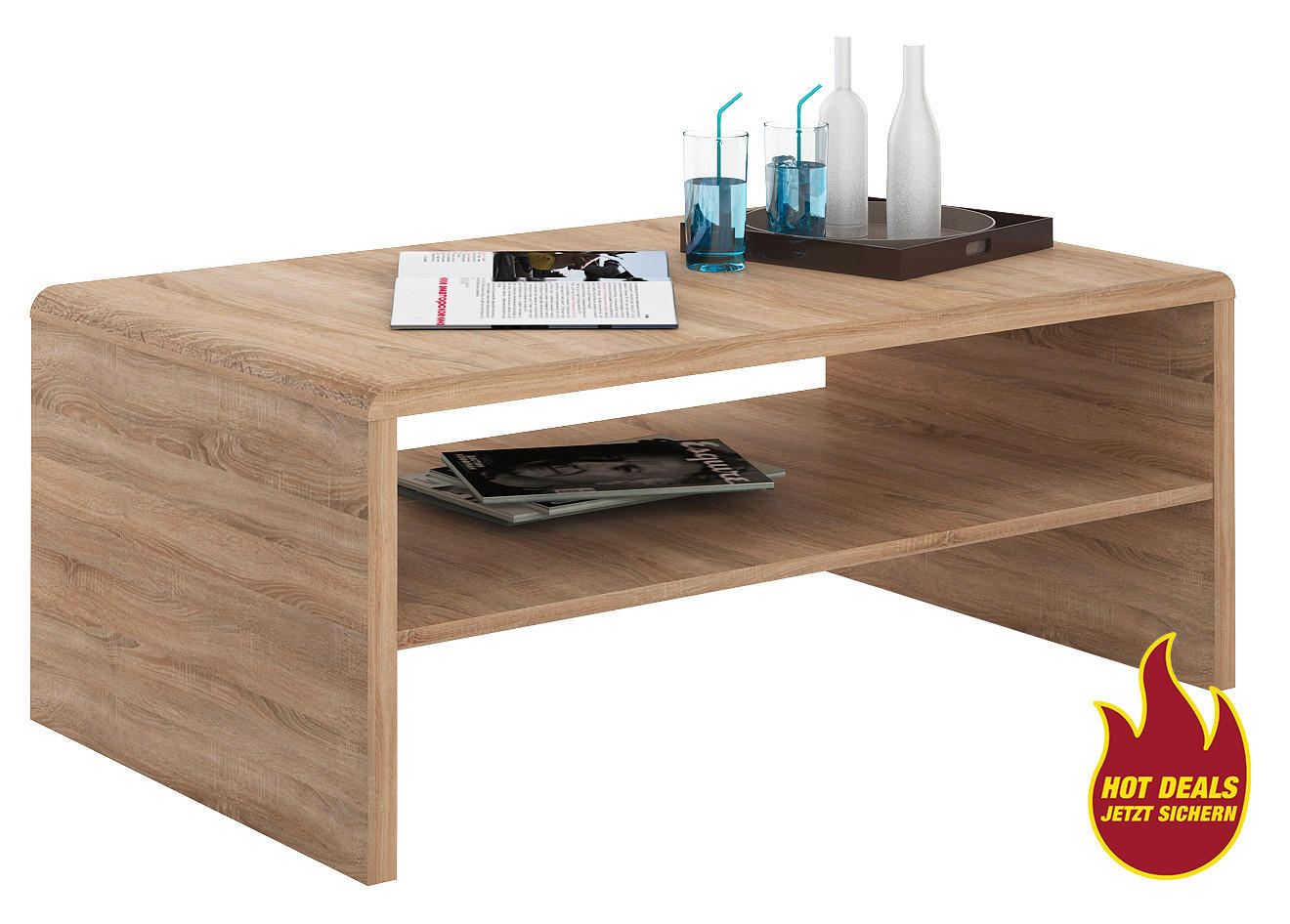 Couchtisch Cala Luna C4T02 Eiche Sonoma Nachbildung B/H/T: ca. 100x40x59 cm Cala Luna C4T02 - Eiche (100,00/40,00/59,00cm)