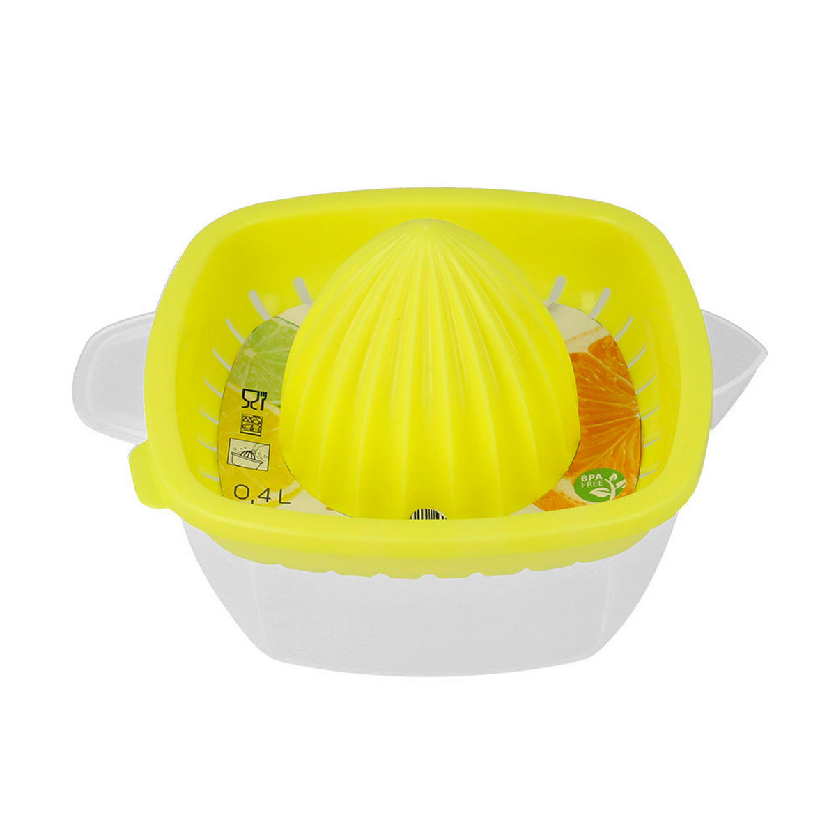 Metaltex Zitruspresse gelb Kunststoff B/H/L: ca. 11,2x8,4x13,8 cm Zitruspresse - gelb (13,80/11,20/8,40cm) - Metaltex