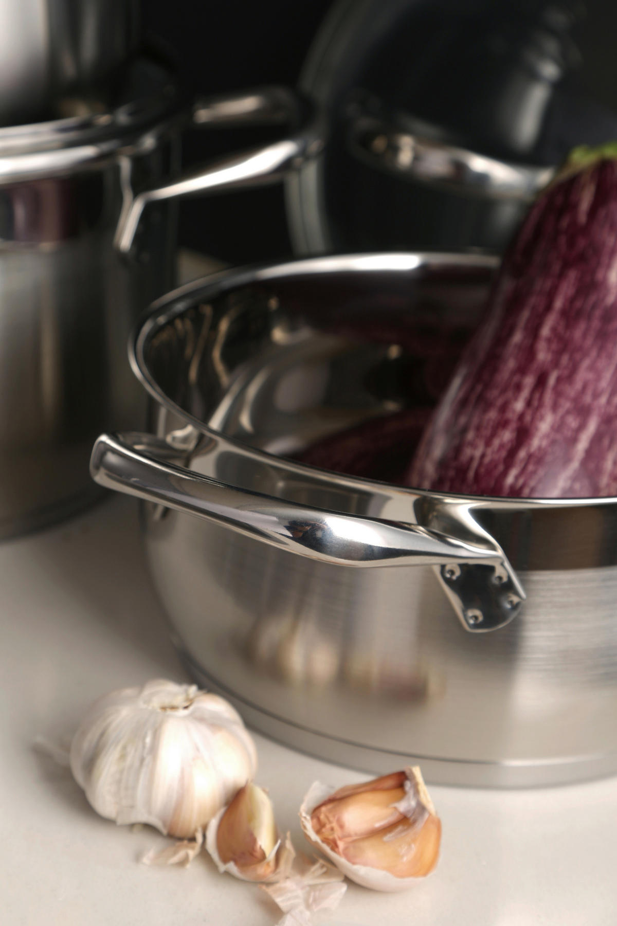 BERGNER Kasserolle GOURMET silber Edelstahl B/H/L/D: ca. 21,5x14x29,5x20 cm GOURMET - silber (29,50/21,50/14,00cm) - BERGNER