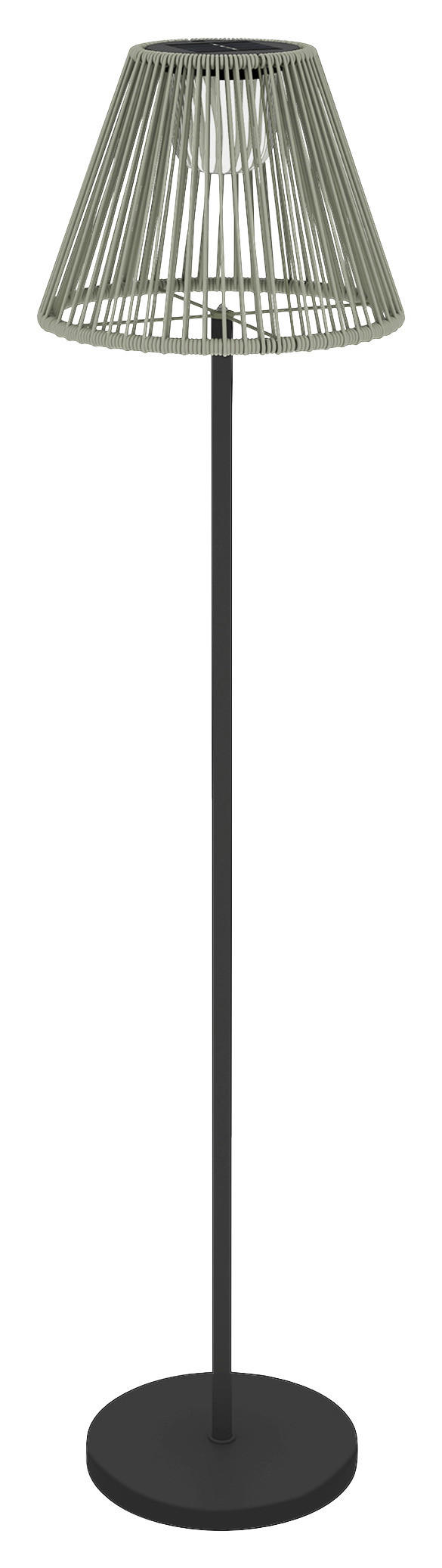 Solarleuchte grau Polyethylen Stahl B/H/L: ca. 33x135x33 cm Rattan Solarleuchte - grau (33,00/33,00/135,00cm) - Outsunny