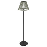 Solarleuchte grau Polyethylen Stahl B/H/L: ca. 33x135x33 cm Rattan Solarleuchte - grau (33,00/33,00/135,00cm) - Outsunny