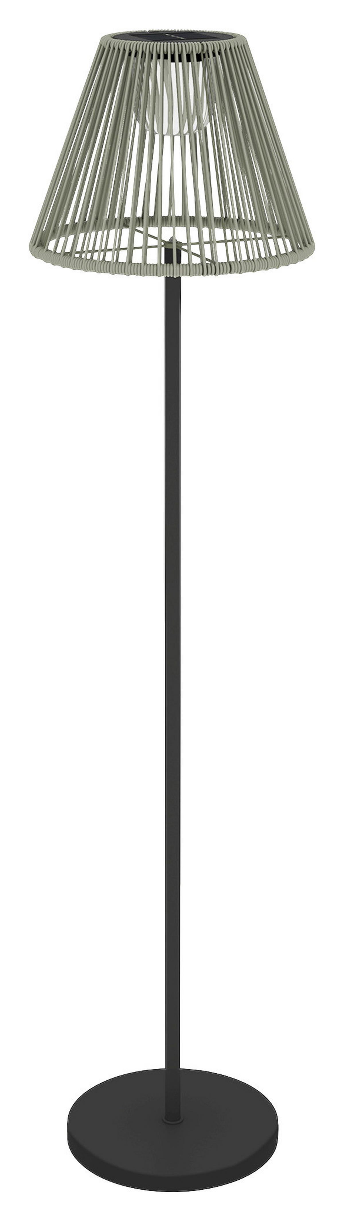 Solarleuchte grau Polyethylen Stahl B/H/L: ca. 33x135x33 cm Rattan Solarleuchte - grau (33,00/33,00/135,00cm) - Outsunny