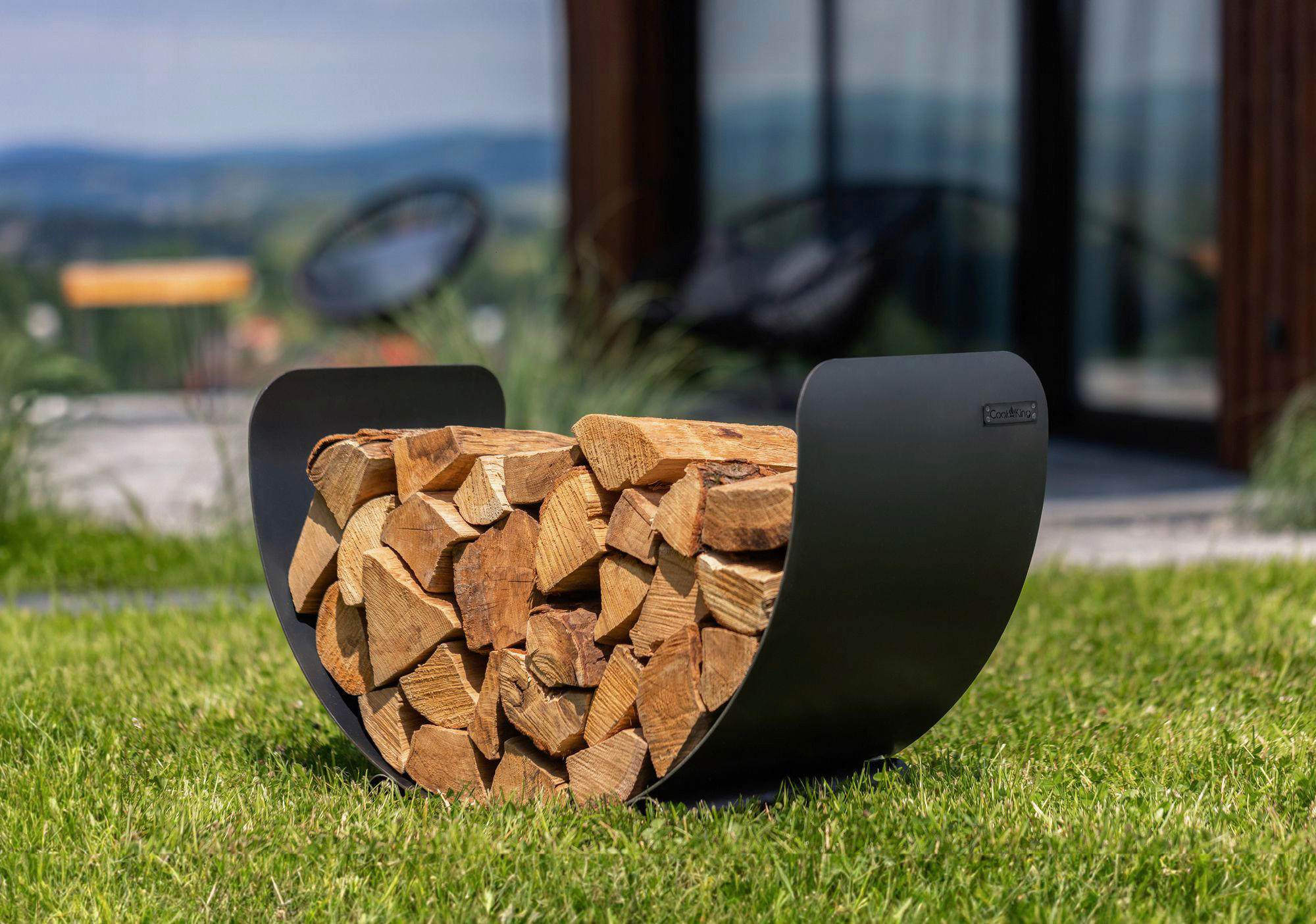 CookKing Kaminholzregal Turyn 70 schwarz B/H/T: ca. 70x45x36 cm Turyn 70 - schwarz (70,00/45,00/36,00cm) - CookKing