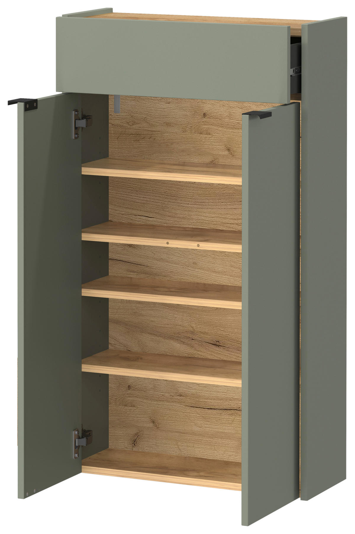 Garderobe 7938-629 B/H/T: ca. 86x200x22 cm 7938-629 - Eiche/grün (86,00/200,00/22,00cm) - Germania