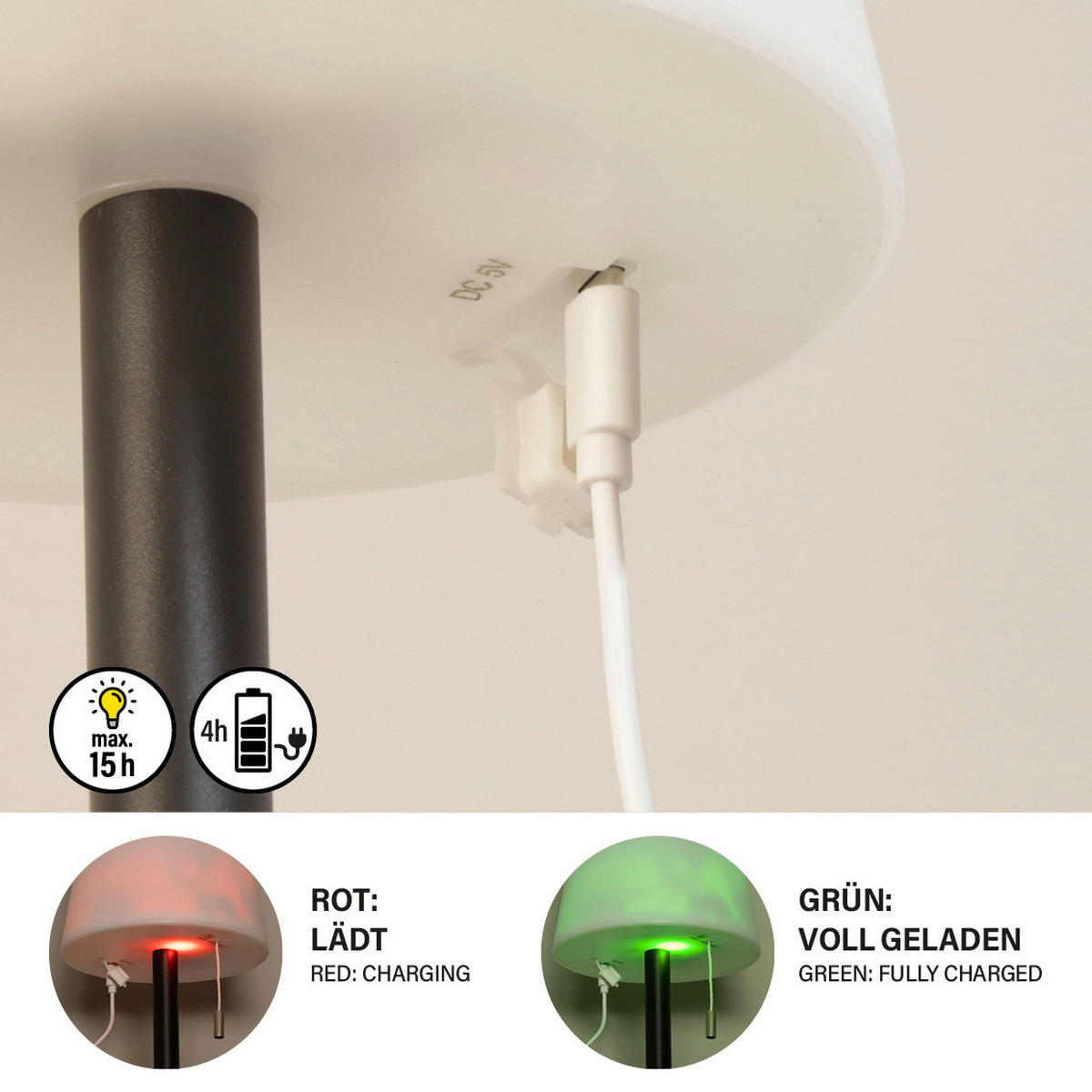 LED-Außenleuchte 850135 Garden weiß anthrazit H/D: ca. 29x15 cm Garden - weiß/anthrazit (15,00/29,00cm) - easy! by FHL