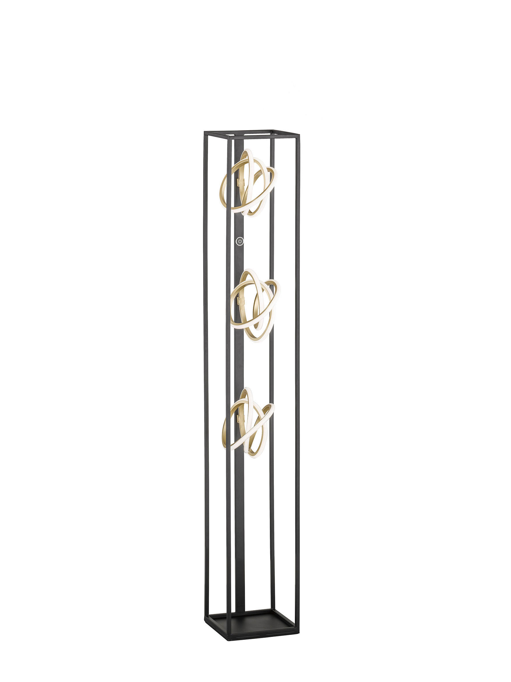 Fischer & Honsel LED-Stehleuchte 40286 weiß gold schwarz Silikon Metall B/H/T: ca. 20x130x20 cm 3 Brennstellen Gisi - gold/weiß (20,00/130,00/20,00cm) - Fischer & Honsel