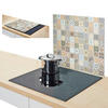 Zeller Herdblende-/Abdeckplatte Mosaik beige Glas B/H/L: ca. 50x0,8x56 cm Mosaik - beige/graublau (56,00/50,00/0,80cm) - Zeller