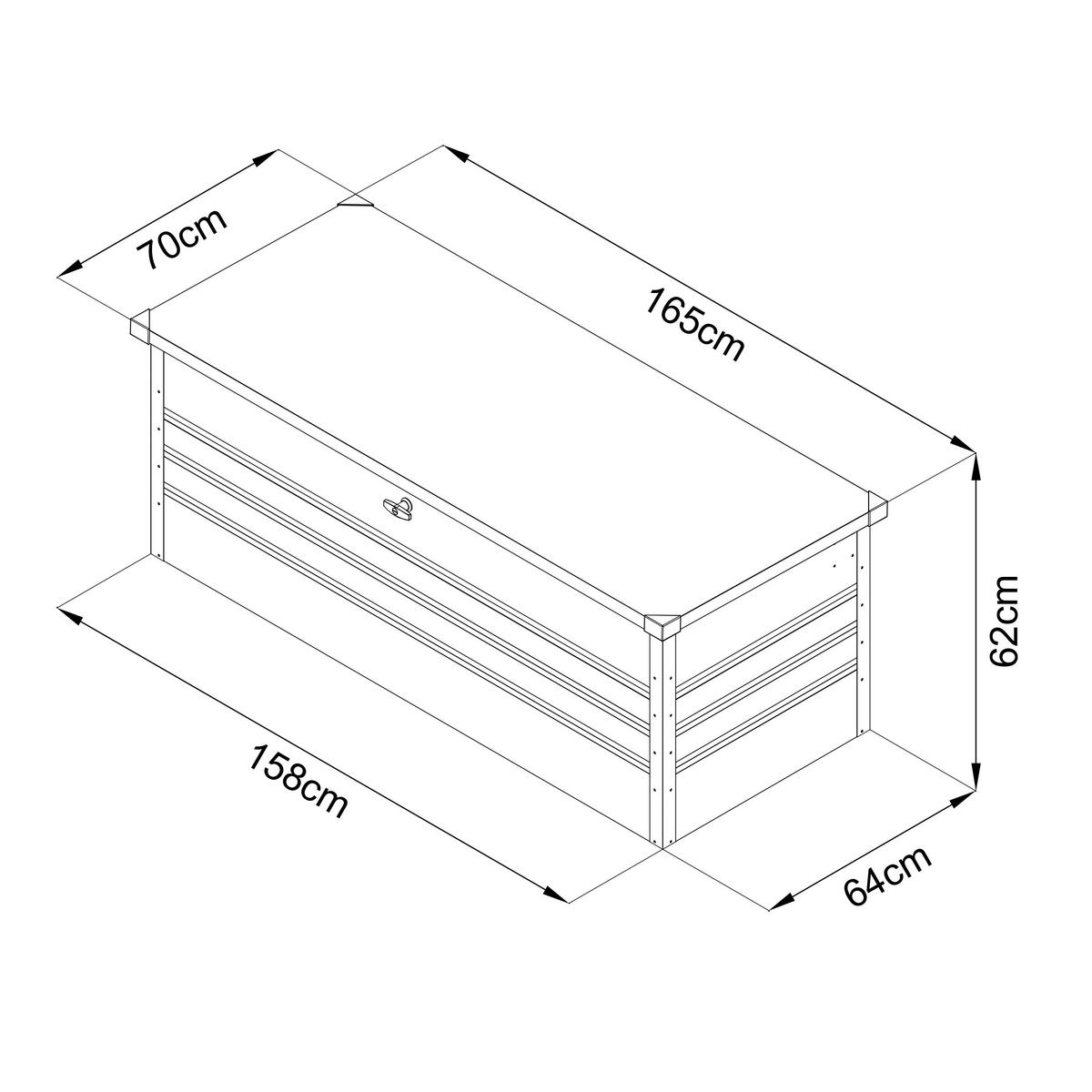 AXI Outdoor Living Gartenbox Miles anthrazit Metall B/H/L: ca. 70x62x165 cm Miles - anthrazit (165,00/70,00/62,00cm) - AXI Outdoor Living