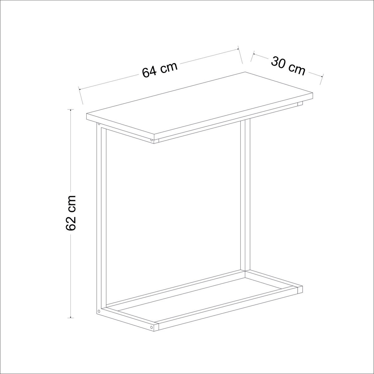 Beistelltisch Narin anthrazit schwarz Metall B/H/T: ca. 64x62x30 cm Narin - schwarz/anthrazit (64,00/62,00/30,00cm) - moebel17