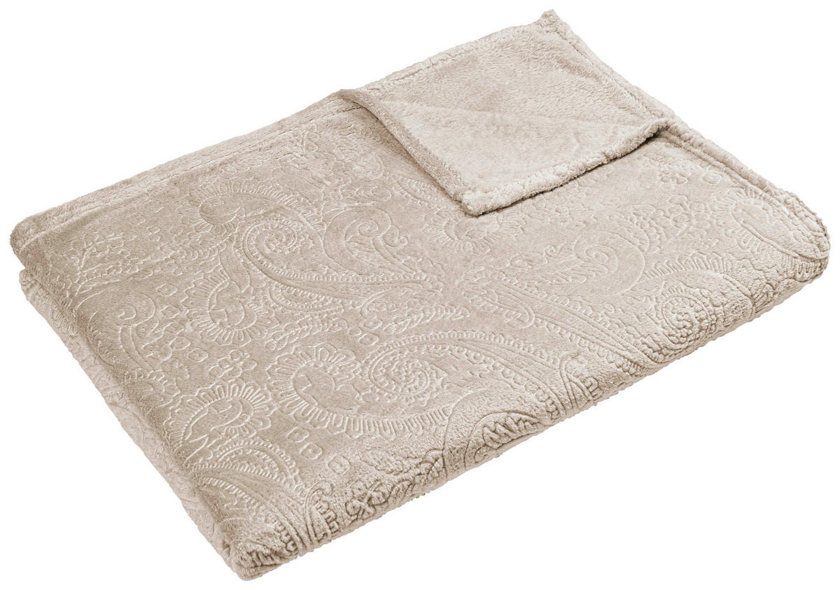 Flanelldecke Flanelldecke_XXL_Paisley 160x220cm - kitt (160,00/220,00cm)