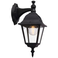 Brilliant Wandleuchte Newport 44282/06 schwarz klar Metall Glas B/H/T: ca. 14,5x34x19,5 cm E27 1 Brennstellen Wandleuchte Newport 44282/06 - klar/schwarz (14,50/34,00/19,50cm) - Brilliant
