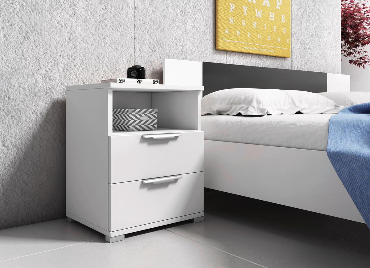 Nachtkonsole NAKA weiß B/H/T: ca. 42x61x42 cm NAKA - weiß (42,00/61,00/42,00cm) - WIPMEB