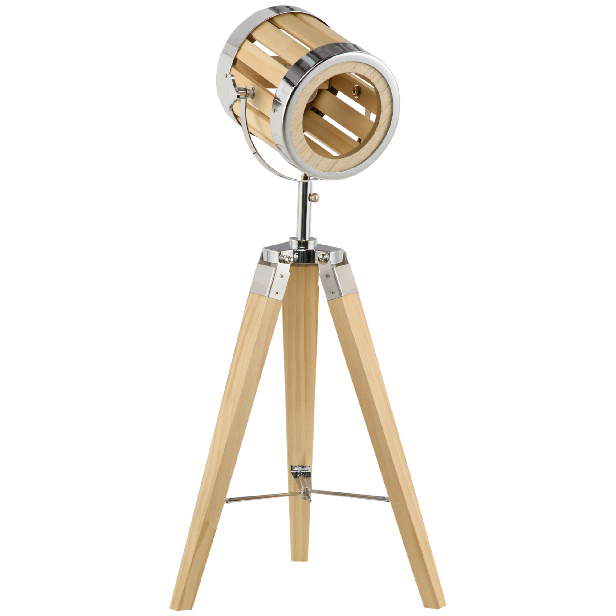 HOMCOM Tischleuchte Tischleuchte B31-383 - natur/silber (30,00/68,00/30,00cm) - HOMCOM