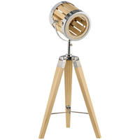 HOMCOM Tischleuchte Tischleuchte B31-383 - natur/silber (30,00/68,00/30,00cm) - HOMCOM