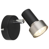 GLOBO Spot Chrom mattschwarz nickel matt Metall B/H/T: ca. 8x8,5x10,8 cm GU10 1 Brennstellen MASON - nickel matt/Chrom (8,00/8,50/10,80cm) - GLOBO