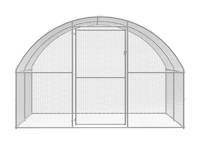 vidaXL Hühnerstall silber Stahl B/H/L: ca. 3x200x300 cm Hühnerstall - silber (300,00/3,00/200,00cm) - vidaXL