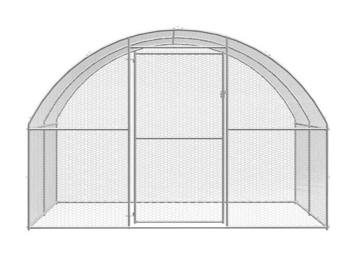 VidaXL Hühnerstall silber Stahl B/H/L: ca. 3x200x300 cm Hühnerstall - silber (300,00/3,00/200,00cm) - VidaXL