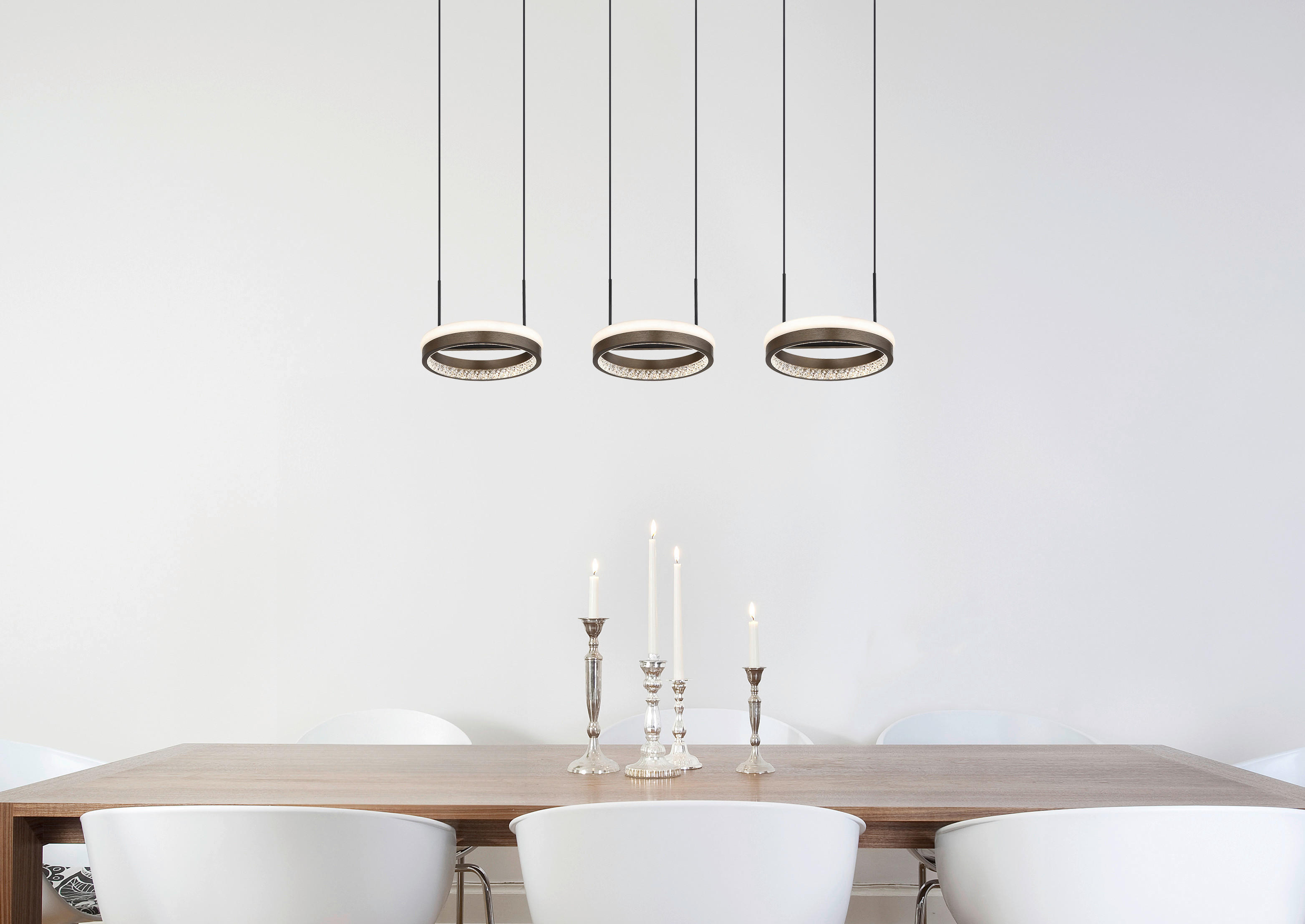 GLOBO LED-Pendelleuchte DELLA 67179H2 grau schwarz Metall Kunststoff B/H/L: ca. 20,6x150x82 cm 1.0 Brennstellen DELLA - schwarz/grau (82,00/20,60/150,00cm) - GLOBO