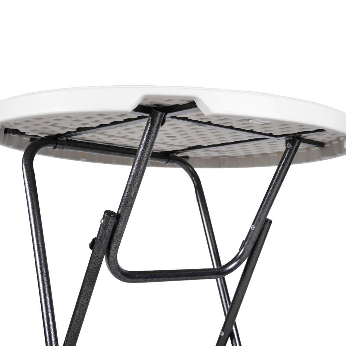 VCM Stehtisch weiß Metall H/D: ca. 110x80 cm Stehtisch_klappbar - weiß (80,00/110,00cm) - VCM