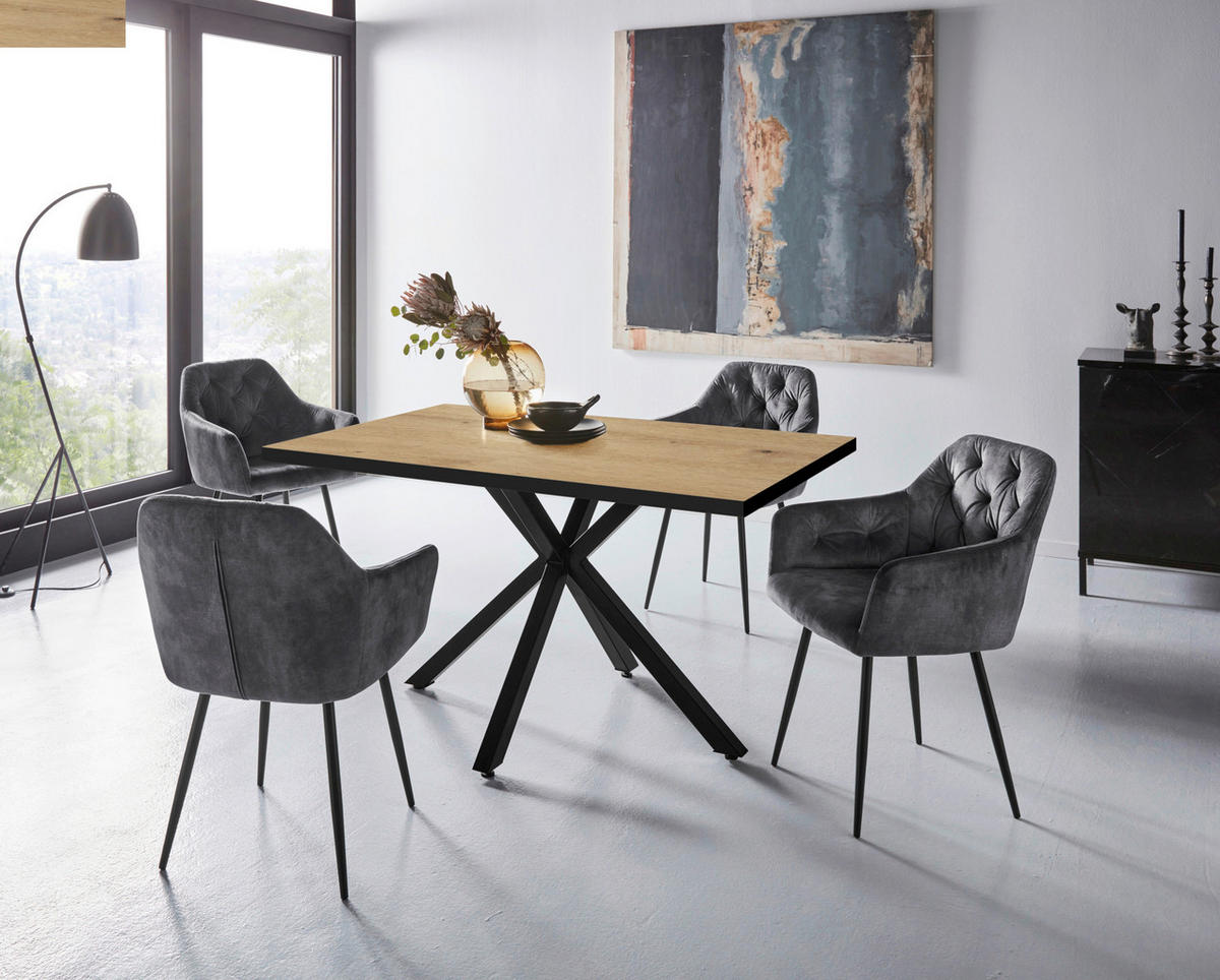 Essgruppe Cleo III Eiche Holzwerkstoff B/H/T: ca. 140x76x90 cm Cleo III - Eiche (140,00/76,00/90,00cm) - Hela