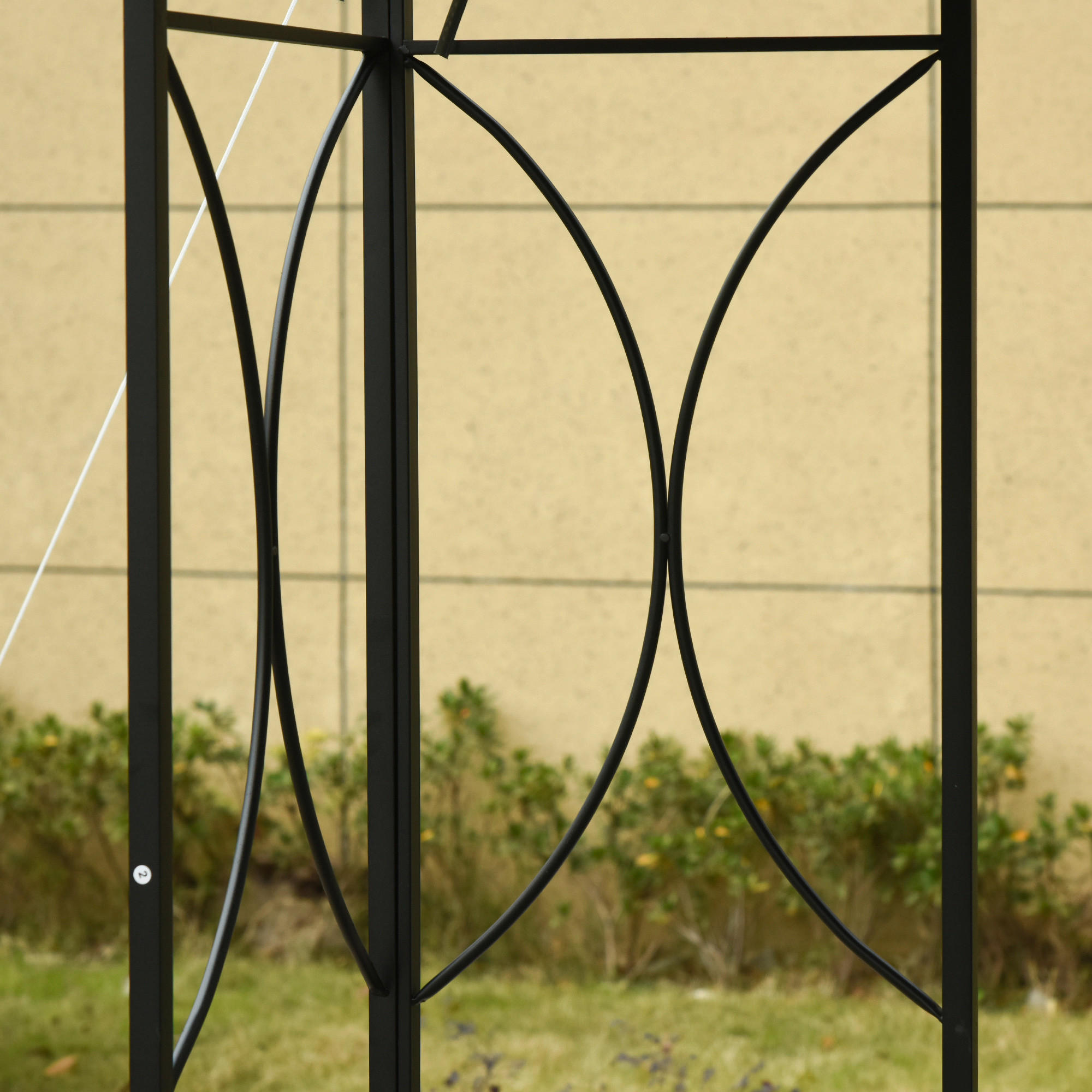 Outsunny Pavillon dunkelgrau Metall B/H/L: ca. 295x270x295 cm Pavillon - dunkelgrau (295,00/295,00/270,00cm) - Outsunny