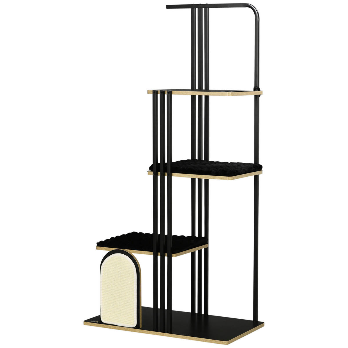 PawHut Kratzbaum schwarz Polypropylen B/H/L: ca. 48x85x170 cm Kratzbaum - schwarz (170,00/48,00/85,00cm) - PawHut