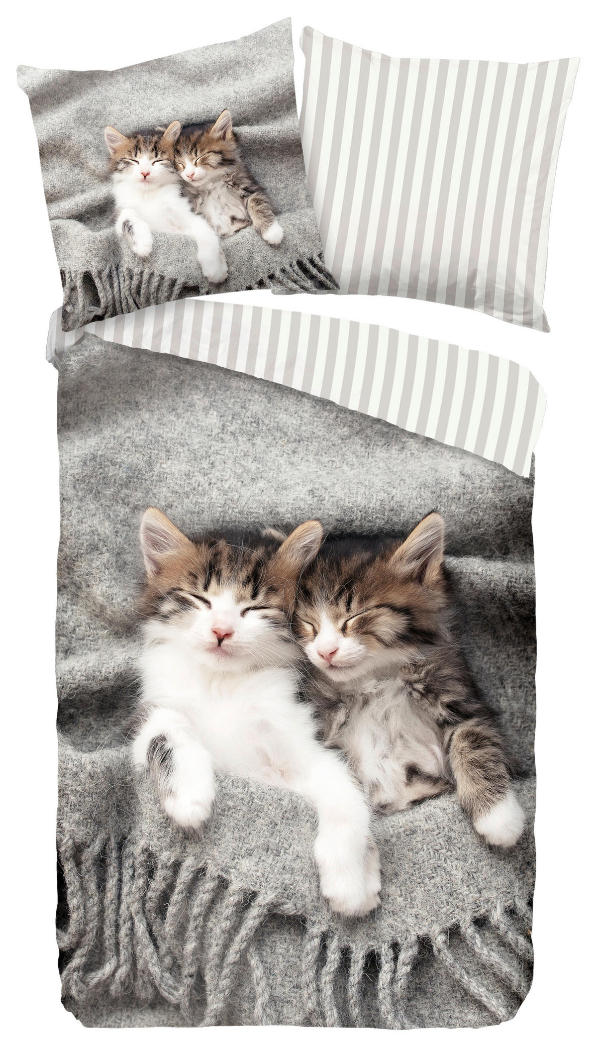Bettwäsche Snooze grau Polyester B/L: ca. 135x200 cm Snooze - grau (135,00/200,00cm) - Pure