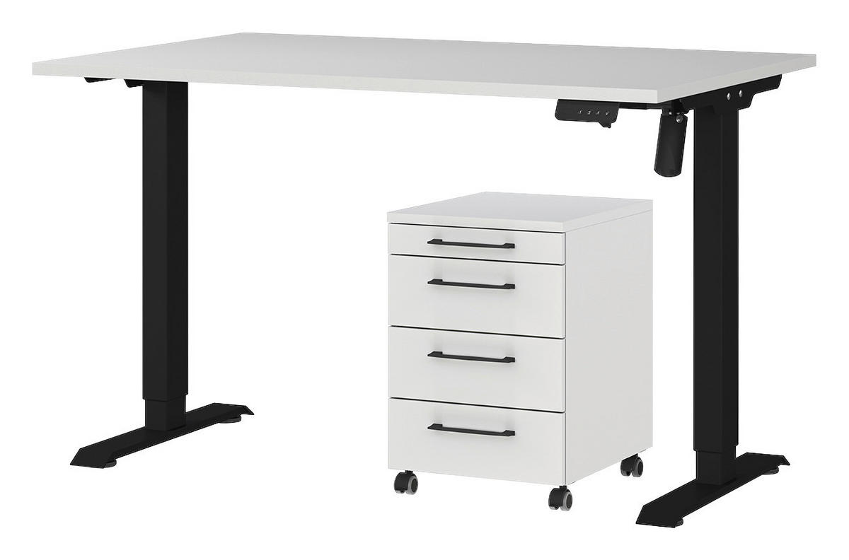 Büro-Sets 9748-581 Lichtgrau schwarz B/H/T: ca. 177x119x80 cm 9748-581 - Lichtgrau/schwarz (177,00/119,00/80,00cm) - Germania