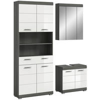 Badezimmer-Set Scout Rauchsilber Nachbildung weiß Hochglanz B/H/T: ca. 149x34x191 cm Scout - weiß (149,00/34,00/191,00cm) - xonox.home