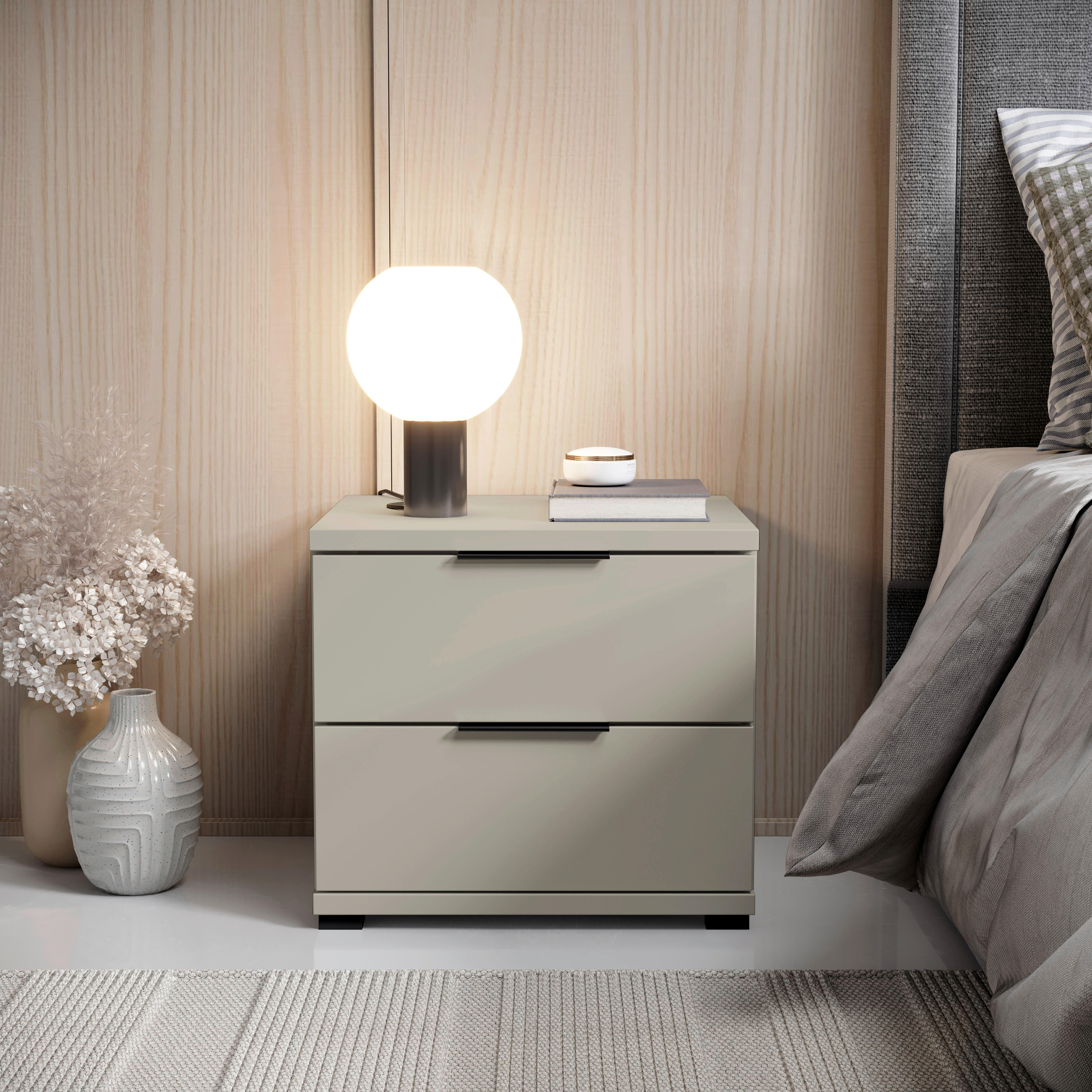 Thumbnail - Nachtkonsole Salermo Kaschmirgrau B/H/T: ca. 46x43x42 cm